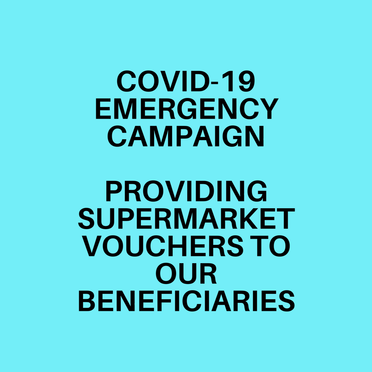 COVID-19 EMERGENCY CAMPAIGN

We began this campaign because our beneficiaries let us know that they were struggling to get enough to eat, due to the pressure on food-banks and the suspension of many charities’ services. Responding to this urgent need is now our top priority.
