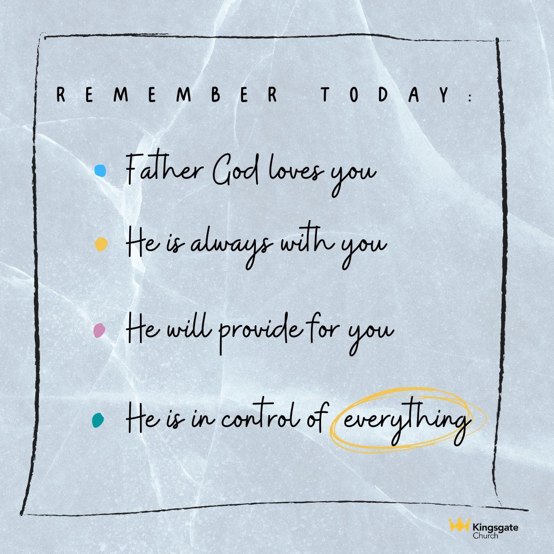 Kingsgate_bury's tweet photo. Just a little reminder for a Monday morning!
#Hesgotthis #remembertoday #Godisincontrol #Godsprovision #justask #prayer #mondayreminder #donotforget #youareloved https://t.co/AOcShg09KY