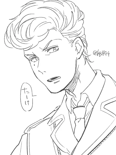 仕事の休憩にサササ～っと描いてみたけどやっぱ手癖で描きやすい顔しておるグニヒトヤ 