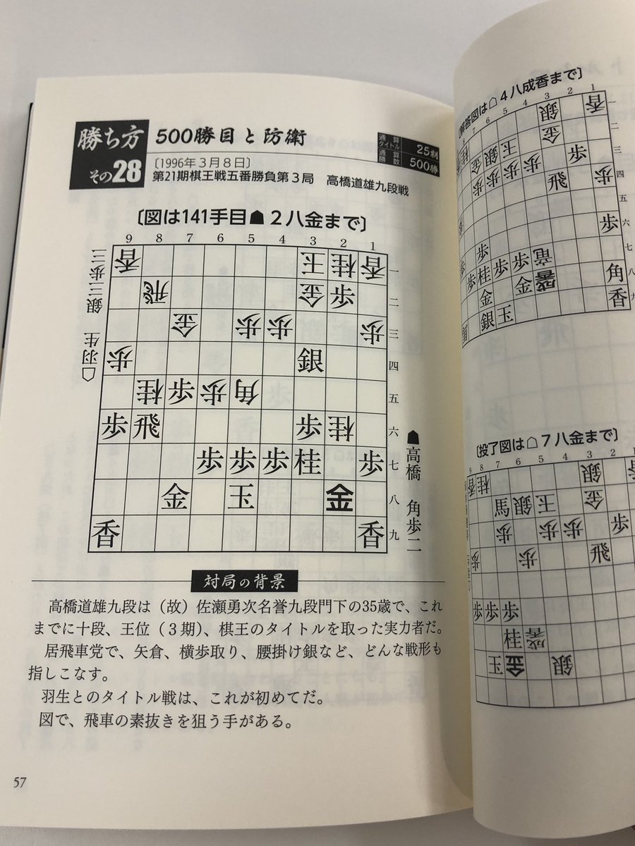 将棋情報局編集部 Pa Twitter 本日は 羽生善治 タイトル99期 1434勝の軌跡 森けい二九段 著 の発売日です 小冊子とあわせて 中身をチョイ見せ