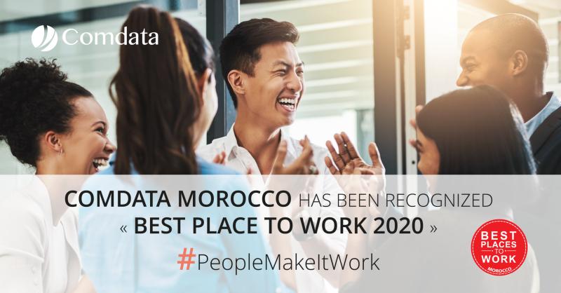 Por tercer año consecutivo, Comdata Marruecos ha sido reconocido Como el Mejor Lugar para trabajar, recompensando la adopción de prácticas innovadoras y con visión de futuro en el compromiso de los empleados 👉 lnkd.in/gNAFV7a ¡Felicidades al equipo marroquí!
