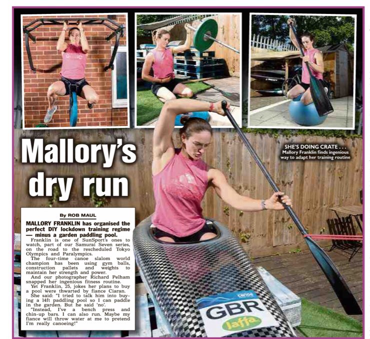 DickiePelham's tweet photo. Home training for our 2020 Olympians @Mall_Franklin going through her cardio strengthening in her back garden #shepaddles https://t.co/SSjid3vKUY