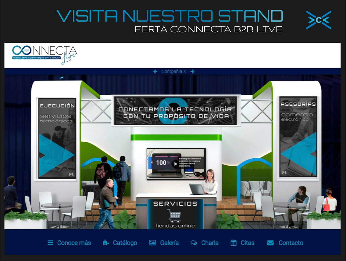CompaniaX's tweet image. Estamos en la feria virtual de ConnectaB2B hasta el 31 de Mayo, te invitamos a que te inscribas, visites nuestro stand y conozcas nuestros nuevos servicios, nos encontramos en el pabellón de Rutanio.

¡Te esperamos!

live.connectab2b.com/stand/MzcyMA==