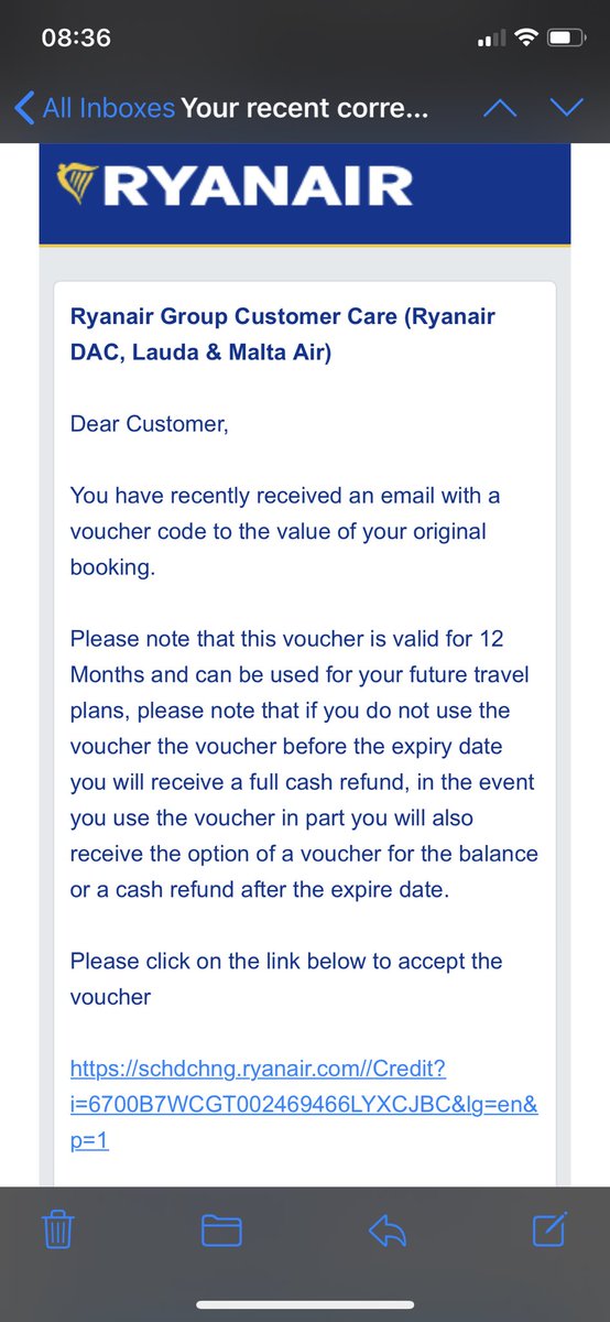 bradders_jack's tweet photo. I asked for a full refund numerous times starting about 3 months ago. Thanks for nothing @Ryanair https://t.co/WvIG3zNkF3