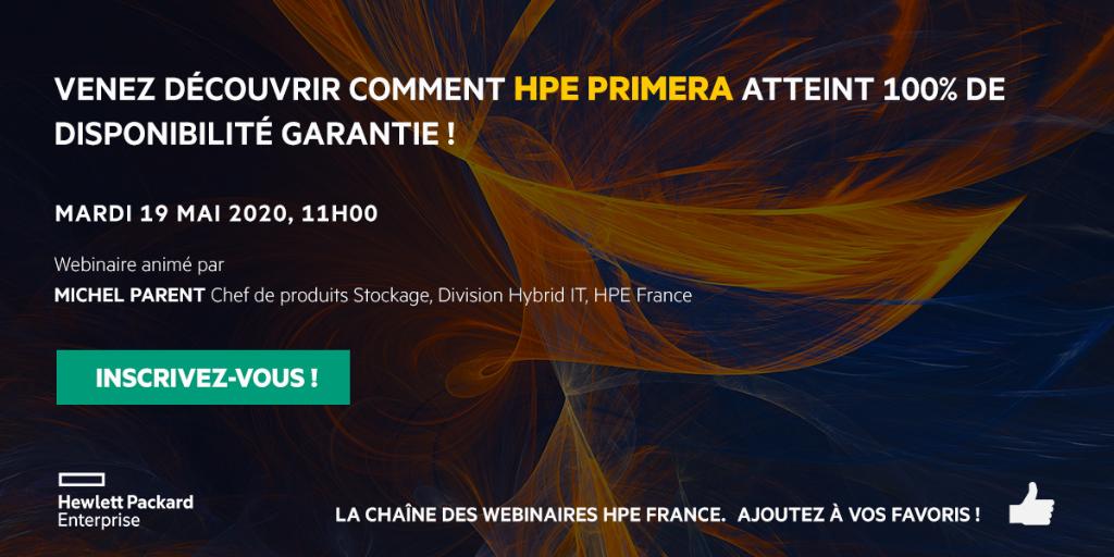 Pour tout savoir sur la nouvelle génération du stockage HPE Primera ne ratez pas ce rendez-vous avec nos experts, demain à 11h00 : hpe.to/6018G63y2