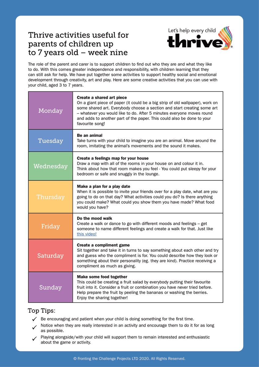 WalsgraveSchool's tweet image. ere are some more lovely Thrive activities that you might want to use at home. They aim to support healthy social and emotional development through creativty, art and play. @ThriveApproach #socialdevelopement #emotionaldevelopment #creativity #fun