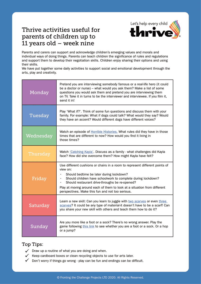 WalsgraveSchool's tweet image. ere are some more lovely Thrive activities that you might want to use at home. They aim to support healthy social and emotional development through creativty, art and play. @ThriveApproach #socialdevelopement #emotionaldevelopment #creativity #fun