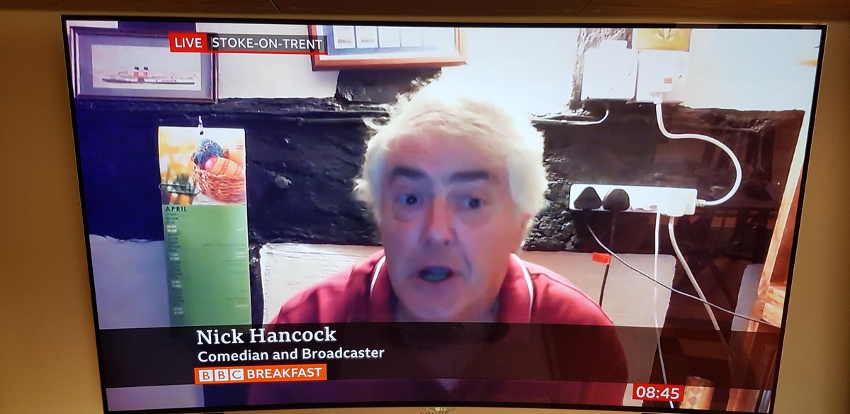 Jake5ey's tweet photo. @BBCBreakfast Looks like Luke Chadwick had last laugh since Nick Hancock appears to now live in a locked cellar from the past (calendar still at April), in Stoke! https://t.co/tClNfC8eEH