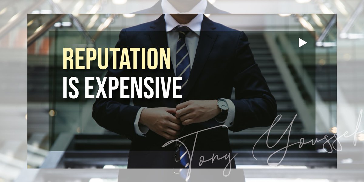 tonyyoussef_'s tweet photo. Which one more valuable REPUTATION or MONEY?
#reputation #leadership #workhard #CEO #brandexperienceagency #humming #hexform #dubai #dxb #uaebusiness #brandexperiences #mydubai https://t.co/4VQHx8p70k
