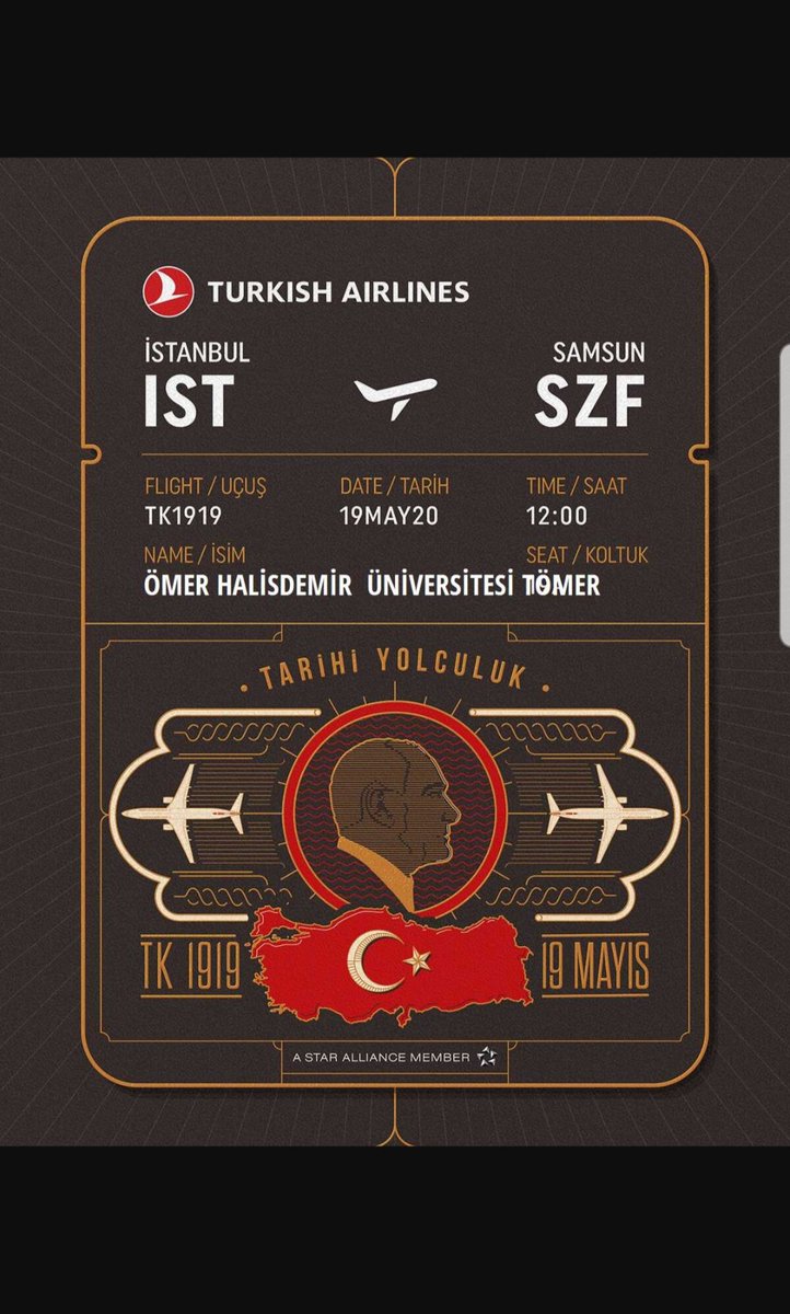 Tarihi uçuşta biz de yerimizi aldık.🇹🇷#19MAYIS1919