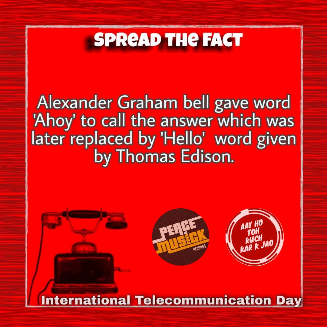 AayToh's tweet photo. We all are  connected with telecommunication like neurons in giant brain.
Here on the behalf of #aay_ho_toh_kuch_kar_k_jao wishing you all happy telecommunication day
#peacemusick #motivation #change #Telecommunicationday #informationtechnology https://t.co/L7avOGkB7B