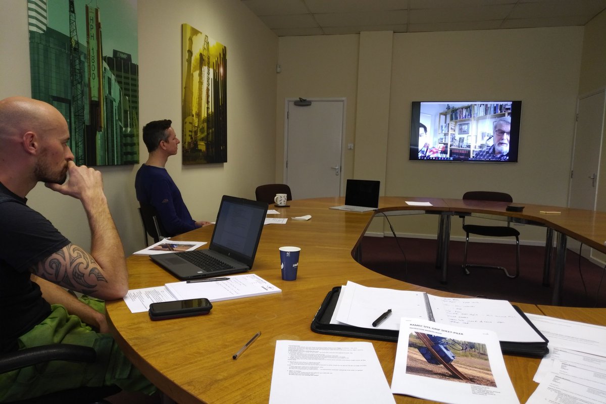 DCPlant's tweet photo. Online training from Scandinavia to Milton Keynes!  Making the most of this time to progress product development. #dcp #piling #foundation #steelpiling https://t.co/sCYlXZOs2k