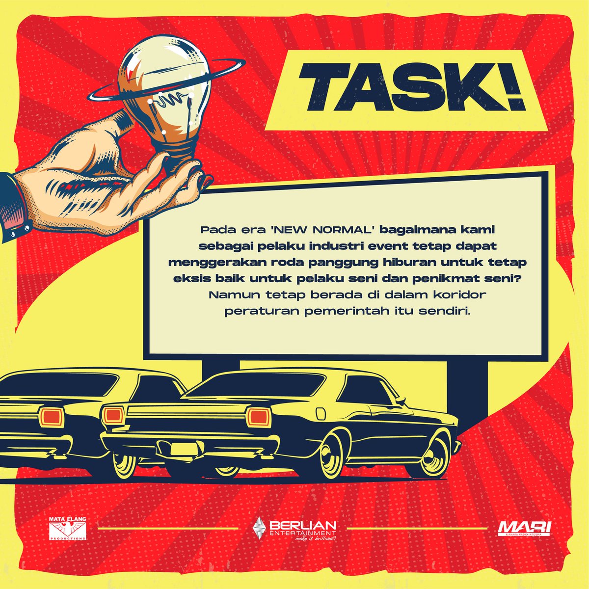 Berlian Entertainment bersama Mahaka Radio Integra (MARI) dan <a href="/MataElangPro/">Mata Elang</a> menghadirkan sebuah konser musik yang tetap mengedepankan aturan sesuai kondisi saat ini.
Nantikan #DriveInKonser 'Nonton Seru dari Mobil', SEGERA menghibur kamu dgn konsep dan artis yang spektakuler!