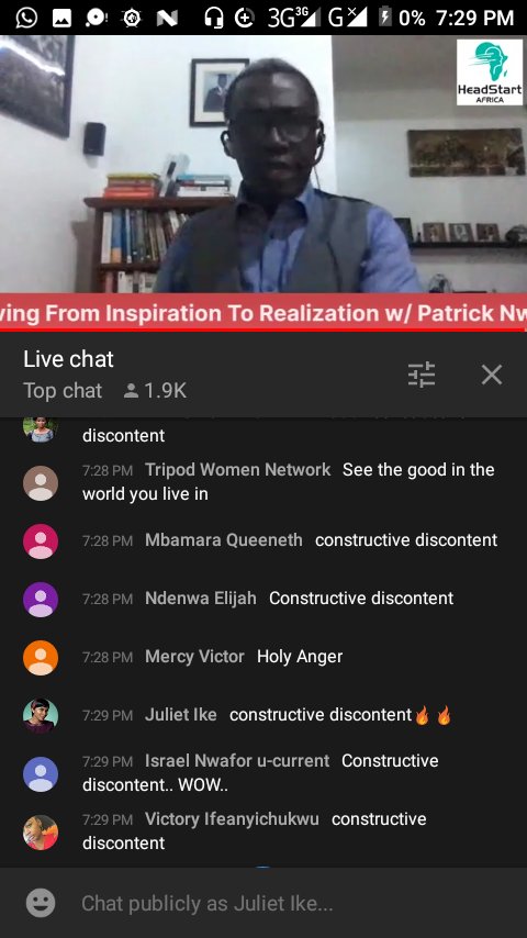 MediaApostolos's tweet photo. #patricknwakogo 
CONSTRUCTIVE DISCONTENT🔥🔥
📍you have to be audacious
📍Take all equity
📍You have to be resilient
📍Having a global mindedness
@HeadstartAfr @JohnObidi
#HeadstartSummit2020 #HeadstartSummit #JulietIke https://t.co/jzICe20fwd