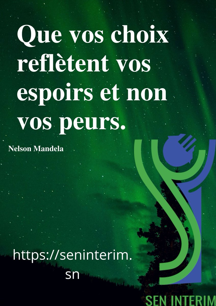 sen_interim's tweet photo. #Bonjour
Que vos choix reflètent vos espoirs et non vos peurs.
#Mondaymotivation
#seninterim
#kebetu
#COVID19sn https://t.co/PAfkMyRJgz