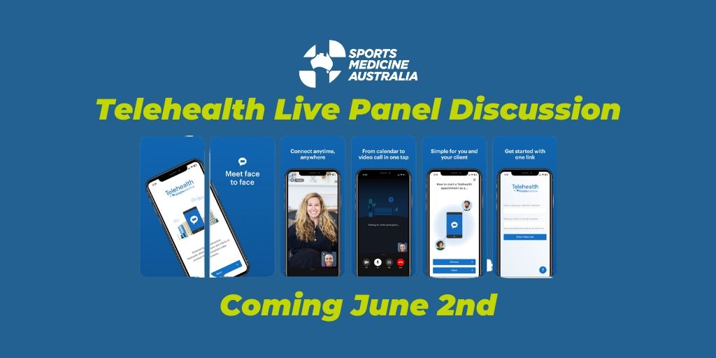 .<a href="/SMA_News/">Sports Medicine Australia</a> will be hosting a LIVE panel discussion around #telehealth on Tuesday June 2nd 7pm (AEST)👏

"The genie is out of the bottle"

- The future
- The issues
- The benefits
- Live Q&amp;A

Leading Australian medical professionals will make up the panel - TBA this week 👌