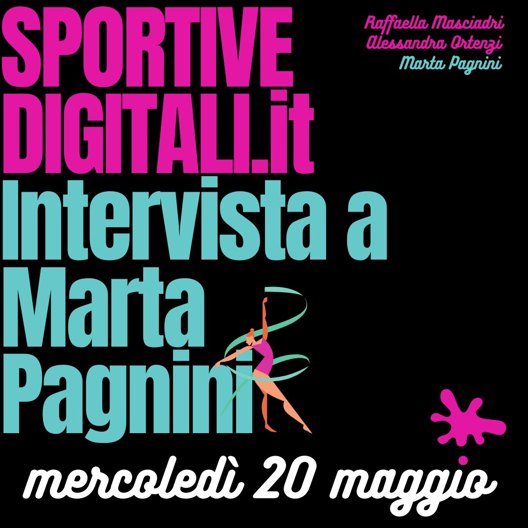 sportivedigita's tweet photo. Mercoledì 20 maggio 👩🏻‍💼👩‍💼@Mascia80 e @AlessAndrApple intervistano @Martapagnini🥉bronzo alle Olimpiadi di @London2012 che ci racconterà il suo percorso #dualcareer. @Federginnastica @Coninews @ItaliaTeam_it online qui, su YouTube, LinkedIn e sul sito https://t.co/5IyvJXvmUB https://t.co/V6a7cZqmcJ
