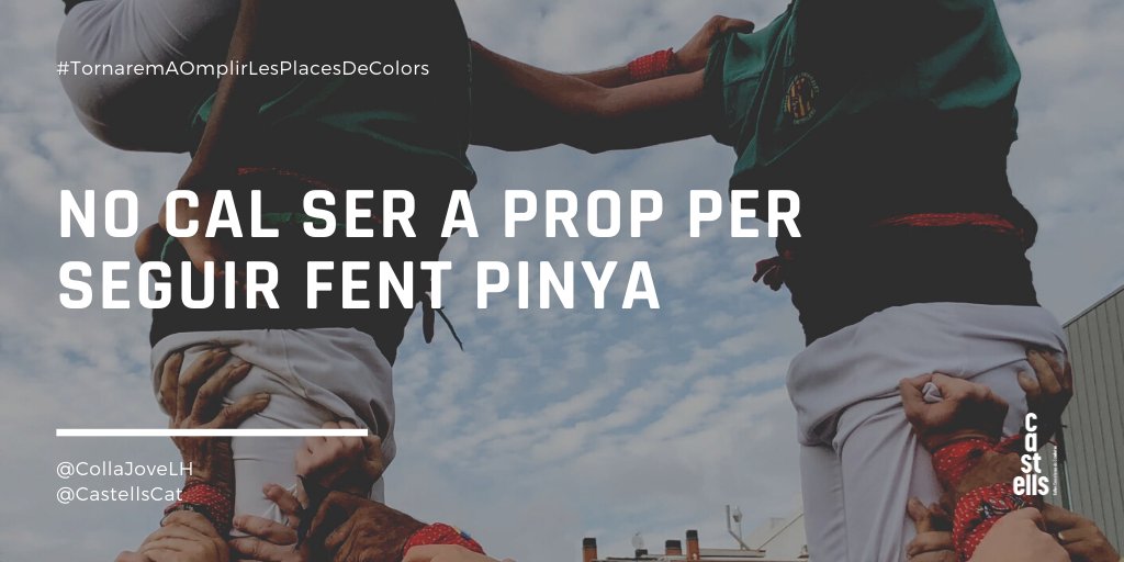 CastellsCat's tweet photo. No cal ser a prop per seguir fent pinya. 
@CollaJoveLH 
#TornaremaOmplirLesPlacesDeColors #castelleres #castellers https://t.co/28ymVlCNSs