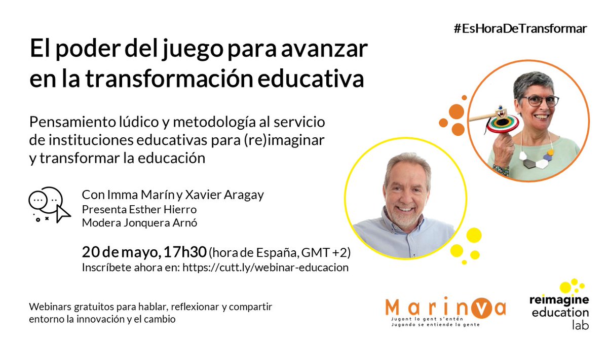 marinvizate's tweet photo. 📢¿Ya os hemos dicho que el webinar será un #MMGO? Y lo mejor de todo es que @immamarin, @xaragay, @esthima y @jonquerarno ¡nos harán de game masters!
#SpolierAlert⚠️ #EsHoraDeTransformar🕘 #EsHoradeEducarJugando🧩
👉Inscripciones abiertas: https://t.co/cozNvNB5Va https://t.co/7W1P4QtAwS