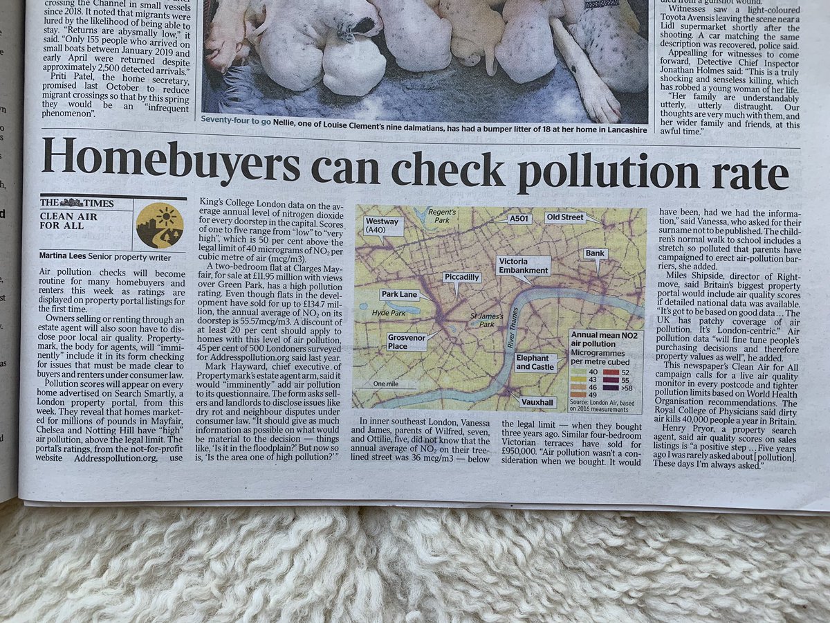 WORLD FIRST: London property portal adds #airpollution ratings to every listing. The #AddresssPollution index we designed with <a href="/LondonAir/">London Air</a> data is becoming mandatory in the property sector with huge ramifications to the market, ramping up demand for political action on this issue.