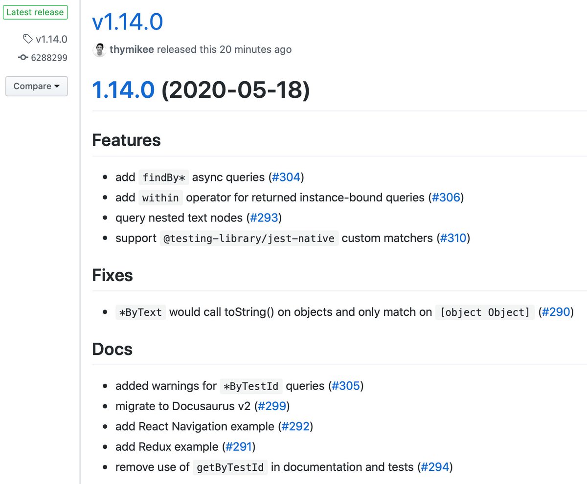 thymikee's tweet image. New release of React Native Testing Library is out🔥 github.com/callstack/reac…
🚀improved feature parity with @TestingLib family by @mdj_dev (more in v2 🔜)
🚀Redux & React Navigation examples and better docs by @cross19xx
🚀querying nested text nodes by @marchenk0va
