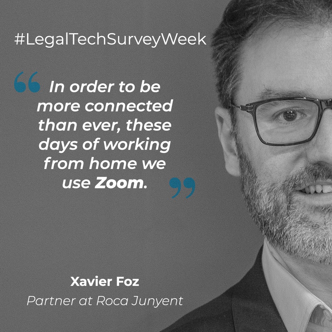 Glegaltechhub's tweet image. Have you already seen our #LegalTechSurveyWeek results? Today is Xavier Foz, Partner at @Roca_Junyent, turn! Check out the communication and organizational tools that they are using while working from home, and what they have learnt from the current situation. #legaltech
