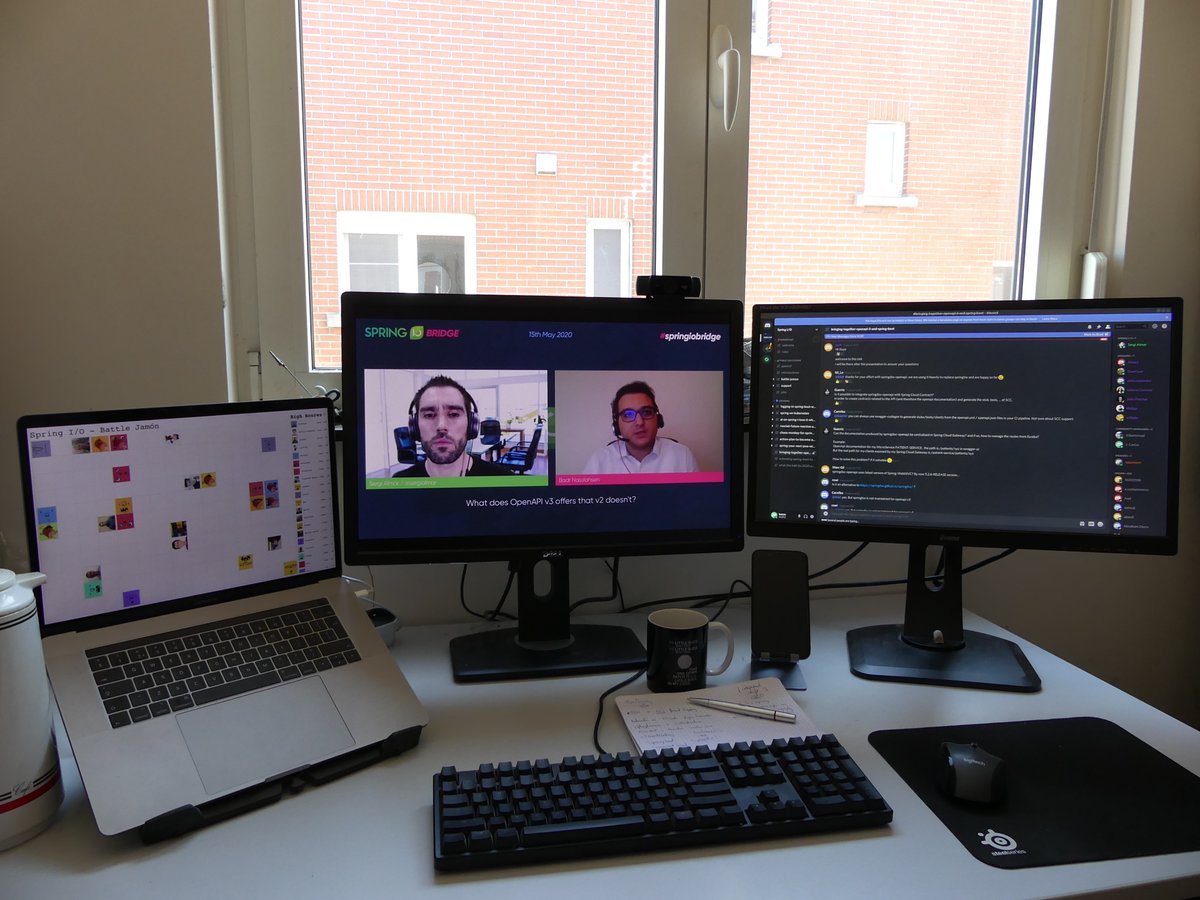 bartzagers's tweet photo. I really enjoyed the online #springiobridge event. Several topics piqued my interest, ecs-logging, Optaplanner... Attending a conference with your own coffee is a whole new experience. @sergialmar https://t.co/LeOZgt4e37