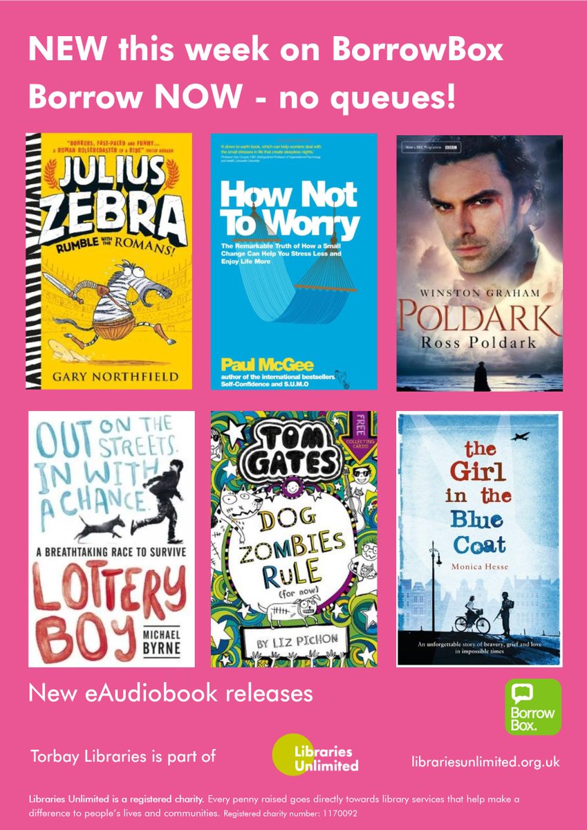 TorbayLibraries's tweet photo. LOOK at these new titles available on #BorrowBox. Borrow NOW - no queues! https://t.co/dWEl4cwG2W @BorrowBox #LoveLibraries #247Library https://t.co/HKGHOiHyrt