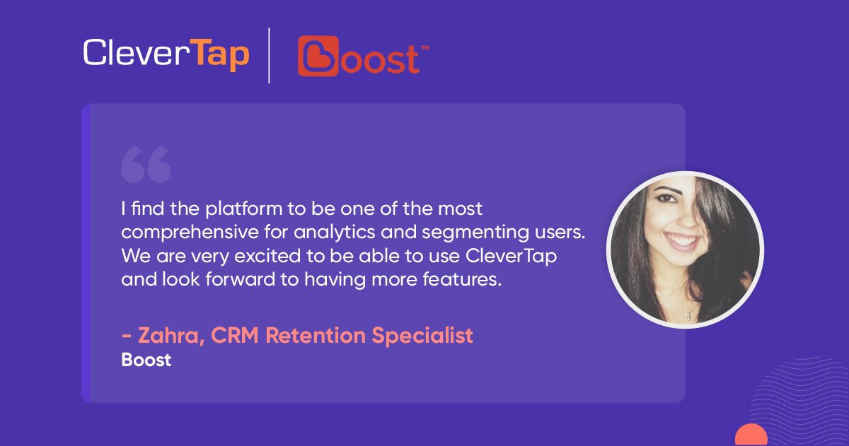 CleverTap's tweet image. Can you craft an amazing user experience by using @CleverTap's powerful segmentation and personalisation features? Know how Boost, Malaysia's leading E-Wallet app did exactly this! 
#UserSegmentation #MobileMarketing #UserRetention