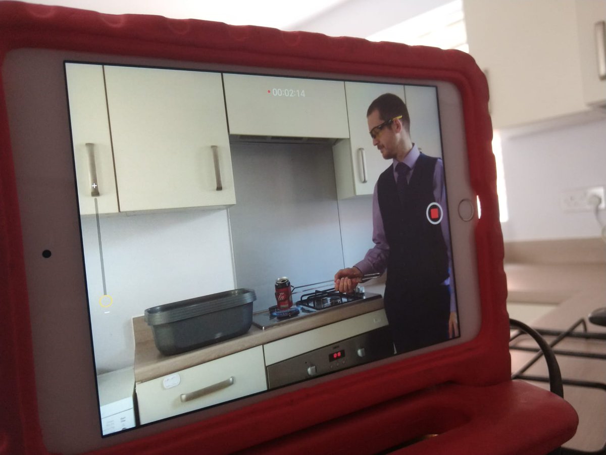 FishwickDr's tweet photo. Filming another home #scienceexperiment for @OakNational today! You'll find this one in year 9 science after half term. #LearnWithOak #collapsingcan https://t.co/U9SjaBN1DA