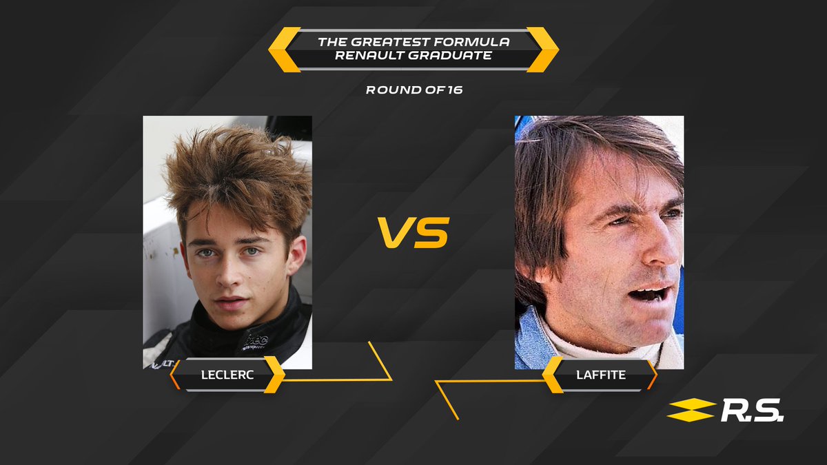 RenaultSeries's tweet image. We are entering Day 4 of the Greatest #FormulaRenault Graduate tournament. 

Today: @Charles_Leclerc 🇲🇨 vs Jacques Laffite 🇫🇷. 

Make your vote count!

👉 formulerenault.com/round-of-16-le…