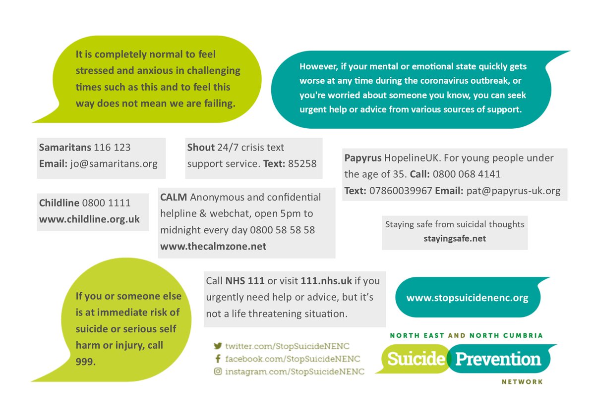 This week is #MentalHealthAwarenessWeek - the theme this year is kindness 💚

You might be feeling down, worried or anxious right now, and that's ok. Be kind to yourself and ask for help if you need it: stopsuicidenenc.org 

#MHAW2020