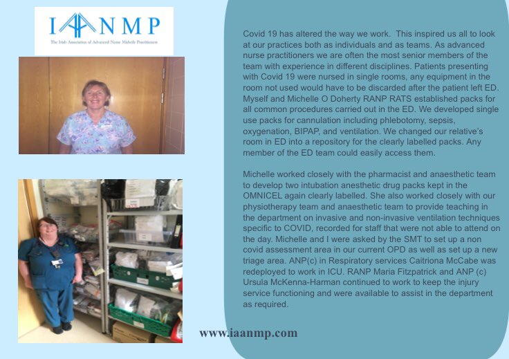 IAANMP (@iaanmp) on Twitter photo Today Margaret Mallon RANP Emergency & committee member shares with us how she and her colleagues have responded to the Covid 19 pandemic <a href="/IADNAM1/">Irish Association Directors Nursing and Midwifery</a> <a href="/chiefnurseIRE/">CNO's Office</a> <a href="/CavmonN/">Cavan Monaghan Nursing #wearenursing</a> <a href="/CMOIreland/">Chief Medical Officer</a> <a href="/EMP_ANPforum/">ANPforum</a> <a href="/SimonHarrisTD/">Simon Harris TD</a> <a href="/paulreiddublin/">Paul Reid</a> <a href="/HSELive/">HSE Ireland</a> <a href="/NurMidONMSD/">ONMSD</a> <a href="/LeoVaradkar/">Leo Varadkar</a> Today Margaret Mallon RANP Emergency & committee member shares with us how she and her colleagues have responded to the Covid 19 pandemic <a href="/IADNAM1/">Irish Association Directors Nursing and Midwifery</a> <a href="/chiefnurseIRE/">CNO's Office</a> <a href="/CavmonN/">Cavan Monaghan Nursing #wearenursing</a> <a href="/CMOIreland/">Chief Medical Officer</a> <a href="/EMP_ANPforum/">ANPforum</a> <a href="/SimonHarrisTD/">Simon Harris TD</a> <a href="/paulreiddublin/">Paul Reid</a> <a href="/HSELive/">HSE Ireland</a> <a href="/NurMidONMSD/">ONMSD</a> <a href="/LeoVaradkar/">Leo Varadkar</a>