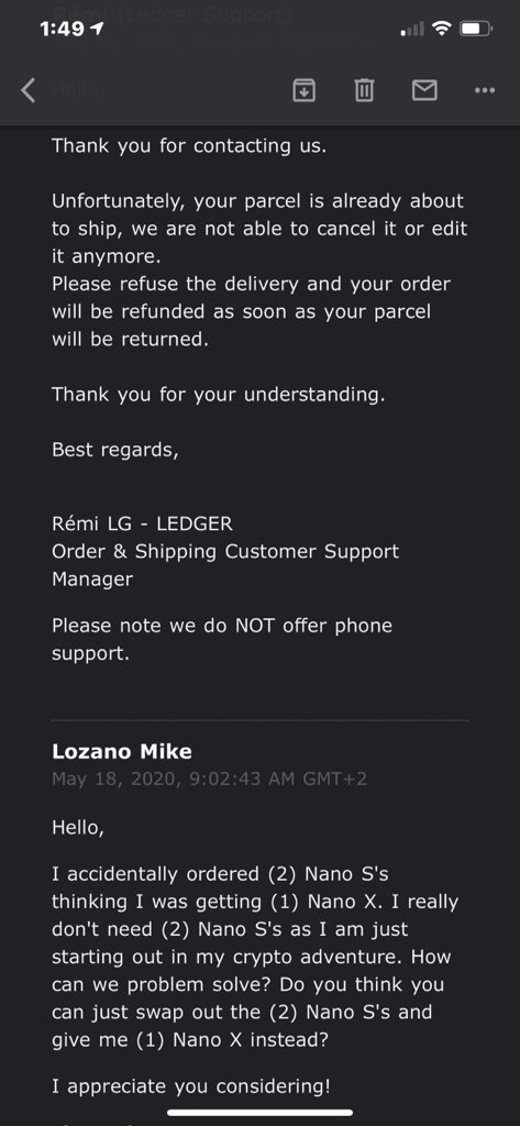 DrLozano's tweet photo. @_pgauthier - sorry to bother you but I think you need to take a look at your order &amp; shipping customer support. After about an hour of ordering in the middle of the night I’m being told that my shipment is already going to go out and that I can’t be helped. This shouldn’t happen https://t.co/YY7dtDReG4