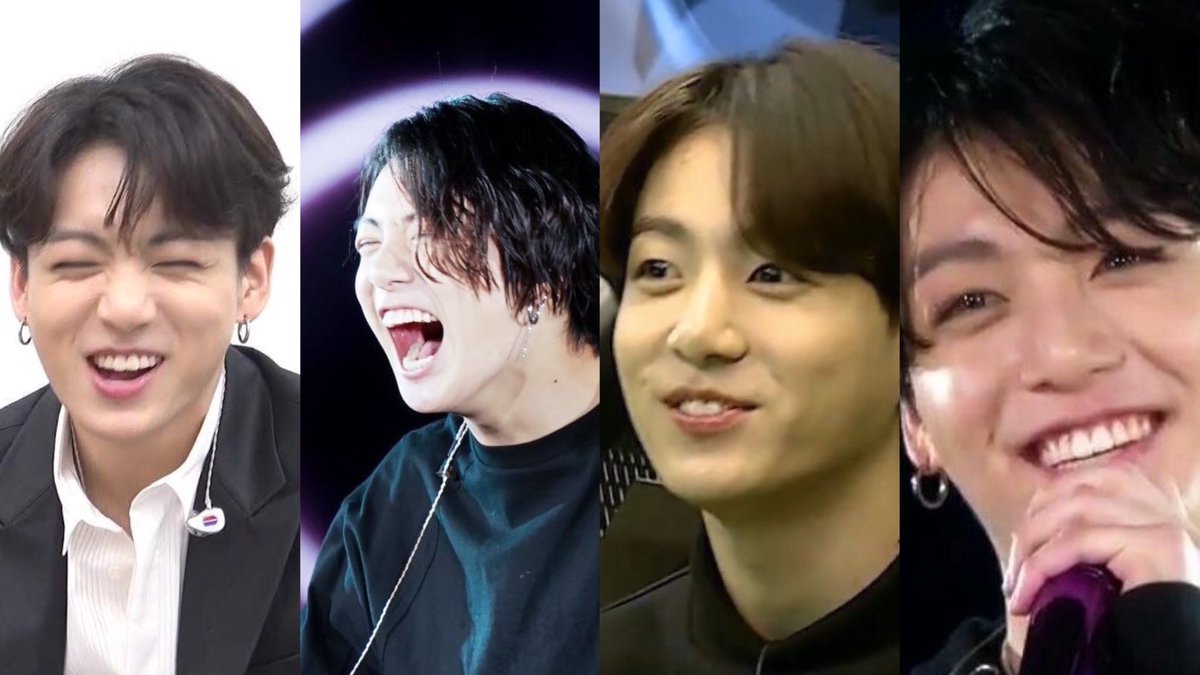idgaftbts's tweet photo. jungkook’s different smiles: 

scrunch   max happy     teef         eyes https://t.co/ZtWJEg60nG