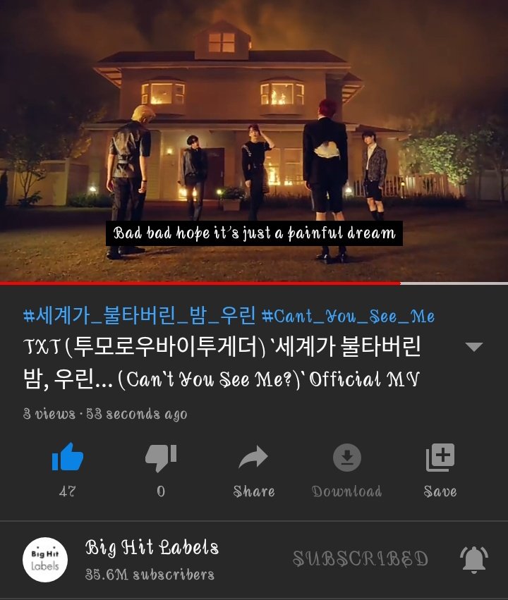 gaintxtmutual18's tweet photo. I am back cause it's #TOMORROW_X_TOGETHER comeback. ㅋㅋㅋㅋㅋ
53 sec. When bh posted but got 47 likes and 3 views.
Congratulations for the CB!! Fighting MOAs

#WelcomeToEternity
#BurnTheWorldWithTXT
#Cant_You_See_Me
@TXT_members @TXT_bighit https://t.co/7dFuxPJov8