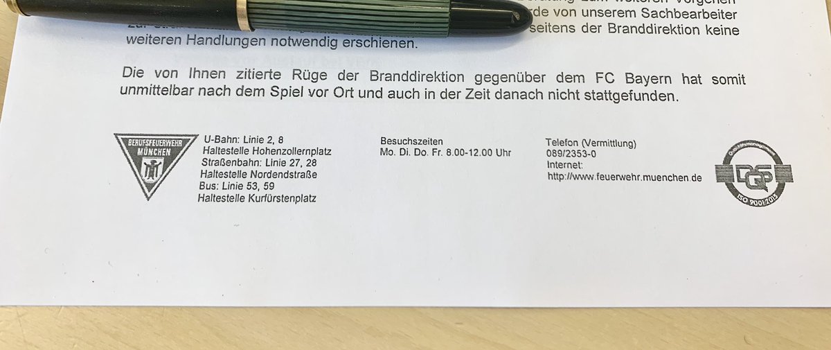 Neues vom Verfahren #FCBArt5

FCB begründet lebenslanges Hausverbot ua. mit ~ Rüge der Brandschutzdirektion München.

Nachfrage dort erbringt, ~ keine Rüge erteilt.

🤡🤥