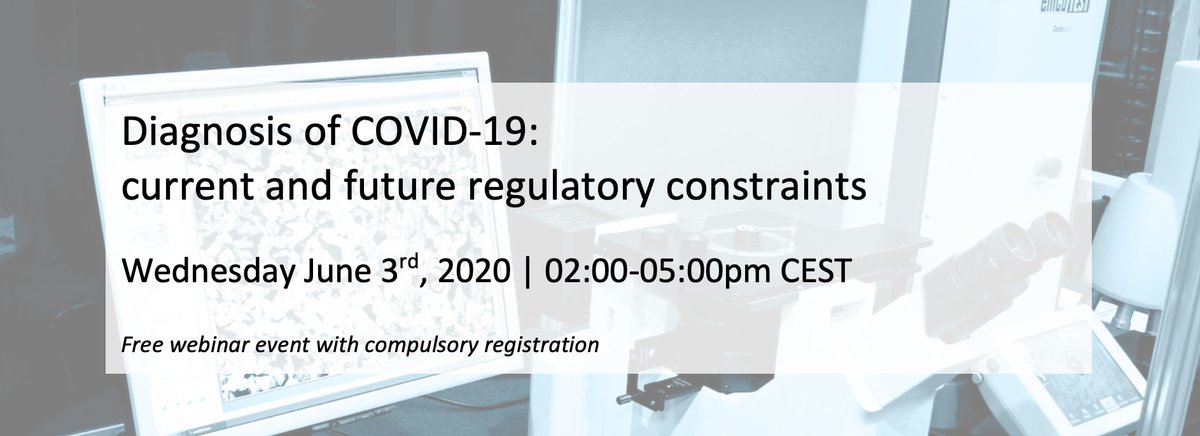 MedideeServices's tweet photo. 03.06.2020 | Diagnosis of COVID-19: regulatory constraints | Free webinar - https://t.co/dn6BFLiK6T https://t.co/cW7S0LYVNK