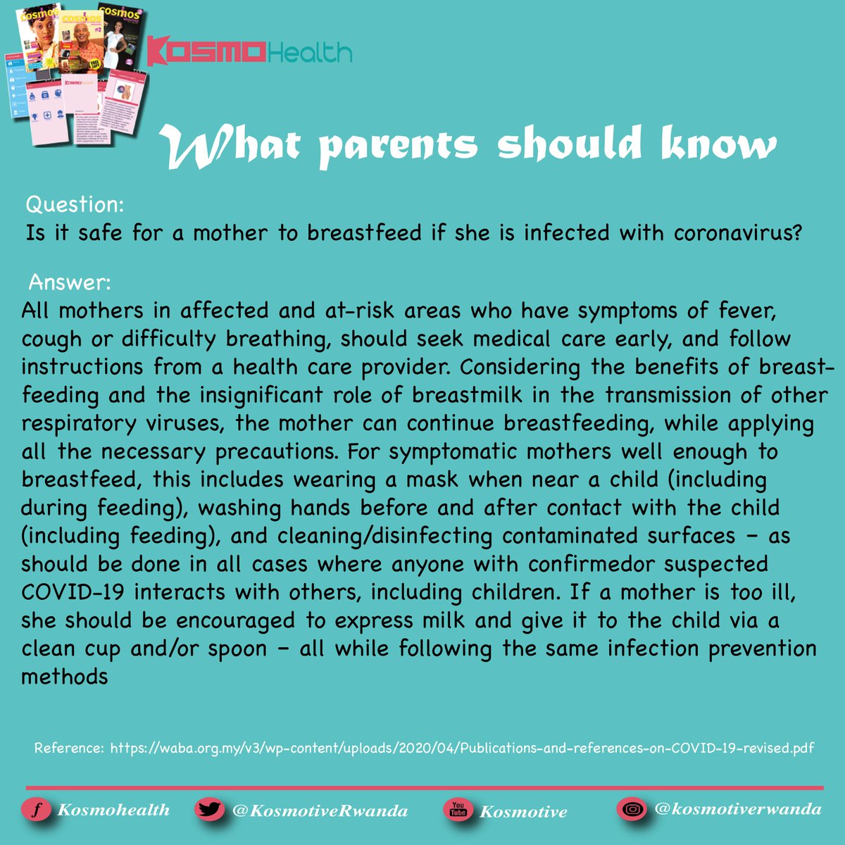 KosmotiveRwanda's tweet photo. What parents should know.........
How to protect yourself and your children
#breastfeeding #parenting
#KosmoHealth https://t.co/w1yxzNKWip