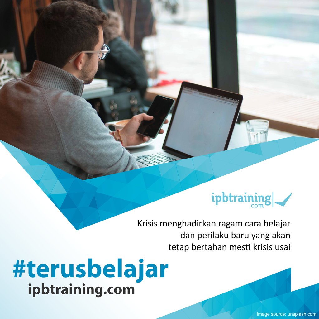 Krisis menghadirkan ragam cara belajar dan perilaku baru yang akan tetap bertahan meski krisis usai.

ipbtraining.com

#terusbelajar #course #training #pelatihan #webinar #coursera #webinars #pelatihanbisnis #pelatihank3 #pelatihanhidroponik #pelatihankerja