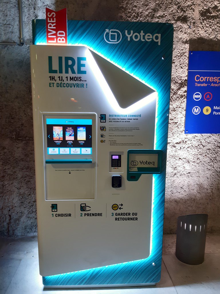 Les bornes Yoteq sont maintenant connectées : découvrir les best-sellers du moment, localiser les bornes… tout est facile à distance, chez vous ou pendant vos déplacements. Puis servez-vous en gare ! 
yoteq.fr

#innovation #livres #lecture #culture #bibliothèque