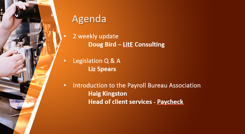 LiteConsulting's tweet photo. Join us for Payroll over Coffee tomorrow, lets discuss what May payroll holds for us all!

REGISTER NOW 
https://t.co/6XTV5n78g3

#payroll #payrollservices #bookkeppers #accountants https://t.co/LVahbWTaKn