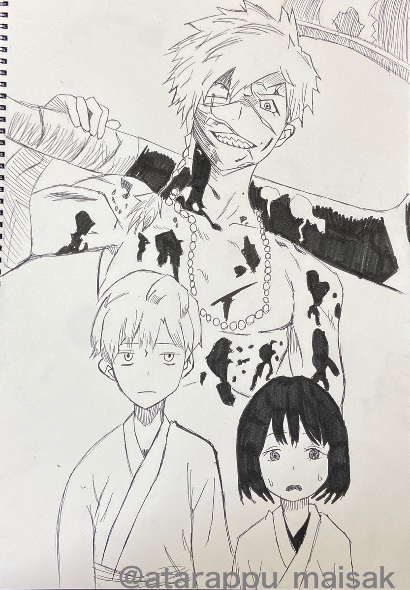 弔兵衛と桐馬描きました! 最近、地獄楽ハマってます! 感想教え