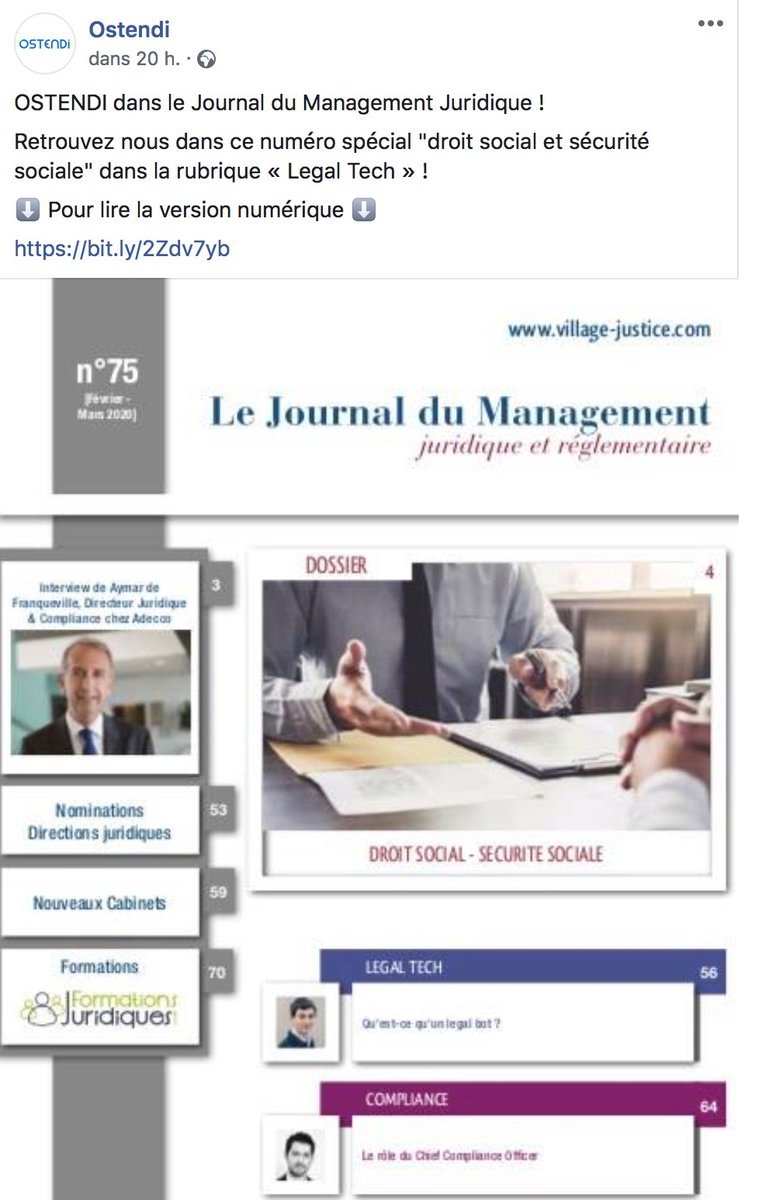 osidoc's tweet photo. OSTENDI dans le Journal du Management Juridique !
Retrouvez nous dans ce numéro spécial "droit social et sécurité sociale" dans la rubrique « Legal Tech » !

⬇️ Pour lire la version numérique ⬇️

https://t.co/g7vNFddl6l https://t.co/EFt97pE6LO
