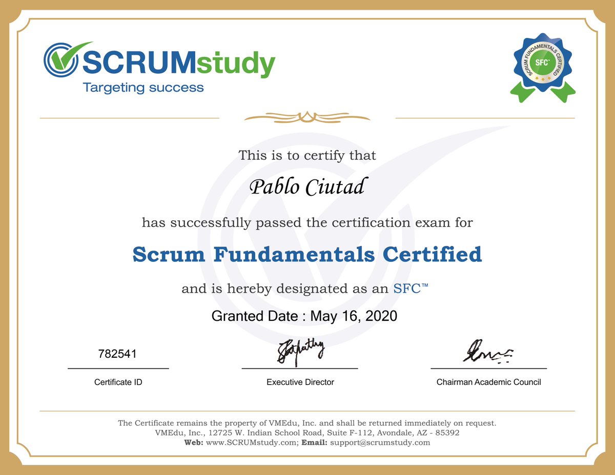 Muy interesante el poder tener y conocer los fundamentos del framework de Scrum, y muy recomendable para todos aquellos que hayamos gestionado, de una u otra manera, proyectos. #productowner 
#scrum #SFC #agilecoaching #scrumproductowner