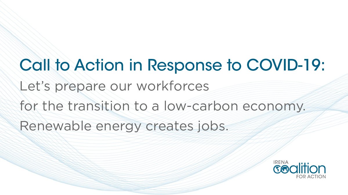 Call to action in response to #COVID19: Making societies fit for the shift to a clean, low-carbon economy includes investing in #renewableenergy 
<a href="/IRENA/">IRENA</a> #CoalitionforAction. bit.ly/2xWxJ8N