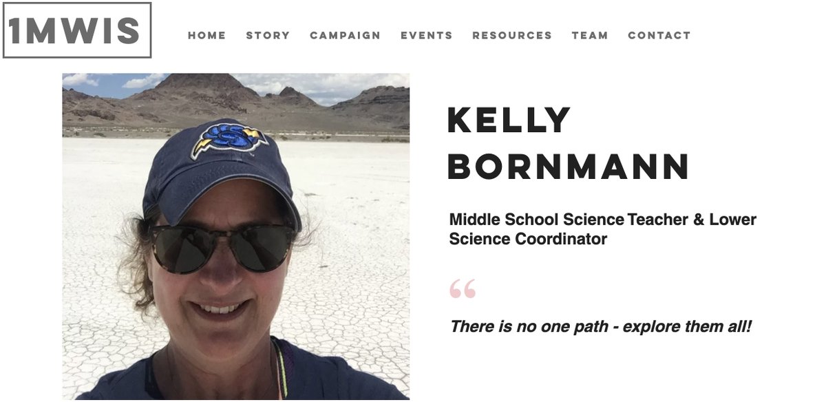 THREAD 4/100Meet Kelly Bornmann -a middle school science teacher - who teaches science/engineering to 4-12 year olds, & coaches elementary teachers on incorporating science/engineering into their classrooms. She reminds us to try it all & we 100% agree! http://www.1mwis.com/profiles/kelly-bornmann