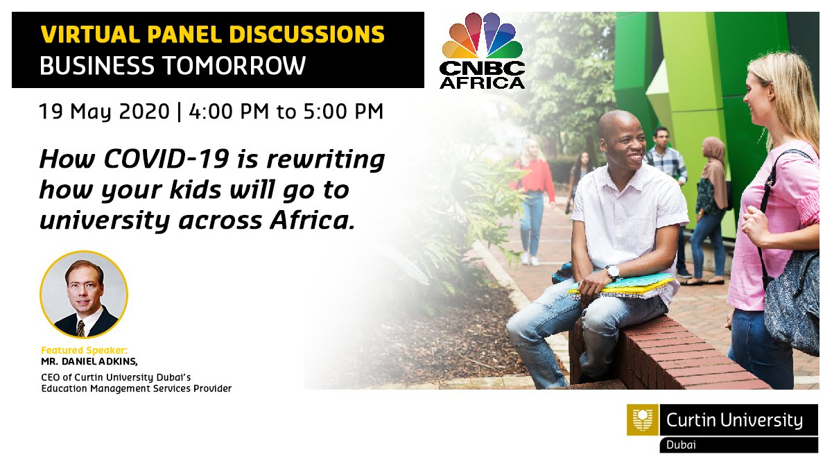 Will higher education emerge from the depths of COVID-19? Our CEO, Mr. Daniel Adkins joins experts from the Education industry to answer these questions on the Education Segment of Business Tomorrow presented by <a href="/cnbcafrica/">CNBC Africa</a> .⁣ 
To register: cvent.me/mqn9mZ