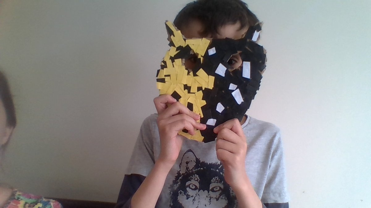 #BBCBitesizeDaily This is my 10 year old son Thomas's Jaguar Mayan Warrior Mask he wanted me to send you