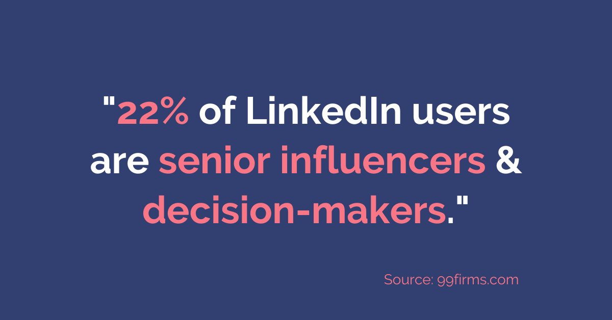 This stat just got bigger. Of the ~25mn active users on LinkedIn in the UK, 22% are senior influencers or decision-makers. Couple that with 75% of B2B buyers doing their research on social media, this warrants giving LinkedIn some attention #socialselling #b2bsales #salestraining